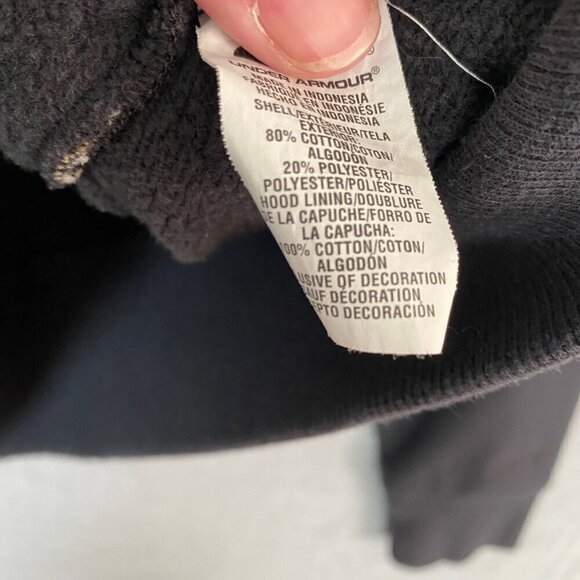 Under Armour Semi-Fitted Zip Up Hoodie Jacket Mens Large Black and Camo - Picture 7 of 10